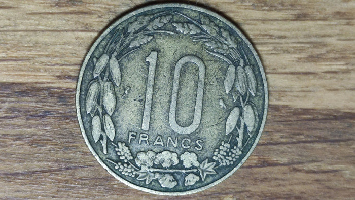 Africa Ecuatoriala &amp; Camerun -moneda colectie serie rara- 10 Francs Franci 1961