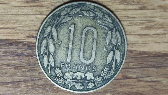 Africa Ecuatoriala &amp; Camerun -moneda colectie serie rara- 10 Francs Franci 1961