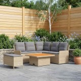 vidaXL Seturi de mobilier cu pernă 5 pcs Beige și gri deschis Ratan PE 3422205