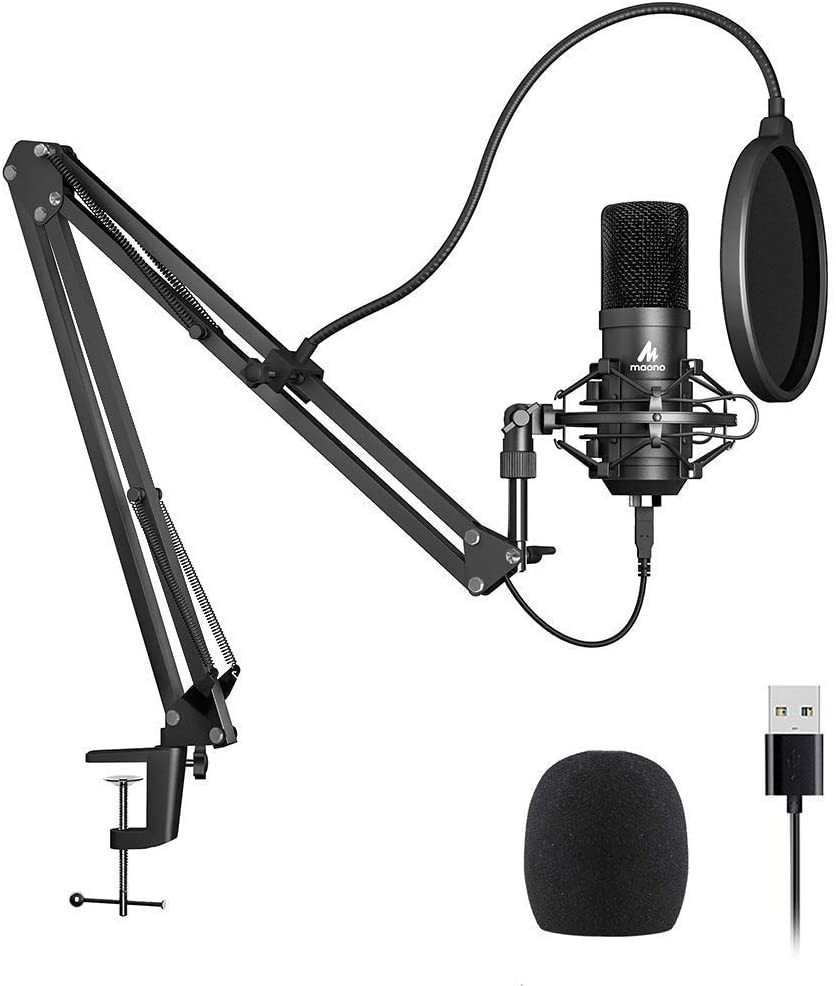 Microfon Profesional Maono pentru studio Condenser BM800 cu stand metalic  pentru Podcast, Streaming, Gaming, Karaoke | Okazii.ro