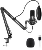 Microfon Profesional Maono pentru studio Condenser BM800 cu stand metalic pentru Podcast, Streaming, Gaming, Karaoke