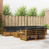 Cumpara ieftin Set de canapele de exterior 9 buc. 8-Locuri Natural si Antracit