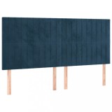 Cumpara ieftin Tablii de pat, 4 buc, albastru inchis, 90x5x78/88 cm, catifea