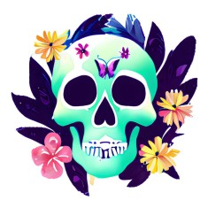 Sticker decorativ, Craniu, Multicolor, 60 cm, 10036ST foto