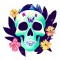 Sticker decorativ, Craniu, Multicolor, 60 cm, 10036ST