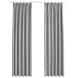 Cumpara ieftin Draperii opace cu carlige, 2 buc., gri, 140 x 175 cm