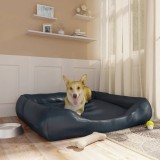 Cumpara ieftin Pat pentru c&acirc;ini albastru &icirc;nchis 120x100x27cm piele ecologică