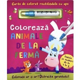 Carte De Colorat Cu Apa. Reutilizabila: Coloreaza Animale De La Ferma, - Editura Flamingo