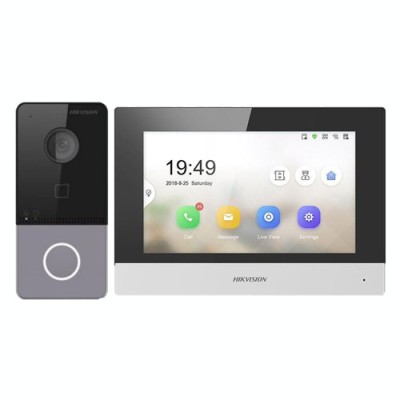KIT videointerfon TCP/IP pentru 1 familie, monitor TFT LCD 7 inch - HIKVISION DS-KIS603-P SafetyGuard Surveillance foto