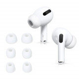 Set 6 Varfuri de schimb pentru casti Apple AirPods Pro, Kwmobile, Alb, Silicon, 51555.02