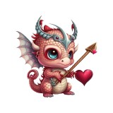 Sticker decorativ Dragonas, Rosu, 56 cm, 3563ST