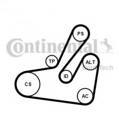 Set curea transmisie cu caneluri RENAULT LAGUNA I Grandtour (K56) (1995 - 2001) CONTITECH 6PK1795K2 foto