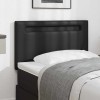 VidaXL Tăblie cap cu lumini cu bandă LED Pe perete Negru 90 cm PVC 42007293