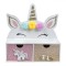 Cutie decorativa cu 2 sertare Shopiens&reg;, din lemn, model unicorn, 26 x 10 x 27 cm