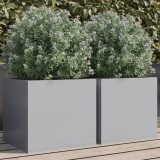 Gossi jardiniere, 2 buc., argintiu, 32x30x29 cm, otel galvanizat