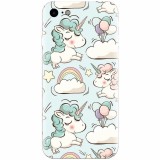 Husa silicon pentru Apple Iphone 7, Unicorns And Clouds