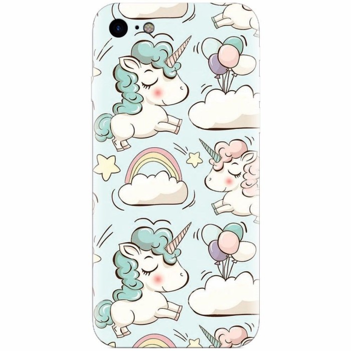 Husa silicon pentru Apple Iphone 6 Plus, Unicorns And Clouds