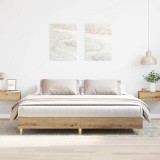 VidaXL Cadru pat fără saltea Stejar Artisan 200x200 cm Lemn prelucrat