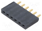 Conector şiruri pini mamă SAMTEC PIN 6 2,54mm aurit THT soclu drept