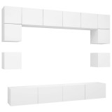 vidaXL Set dulap TV, 8 piese, alb, PAL