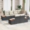 vidaXL Set de canapele pentru grădină cu pernă 7 pcs Negru Rattan poli 3348103