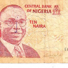 M1 - Bancnota foarte veche - Nigeria - 10 naira - 2008