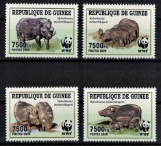GUINEEA 2009 - Fauna WWF, Porci salbatici/ serie completa MNH