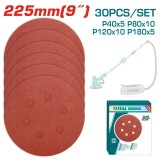 TOTAL - DISC HARTIE ABRAZIVA 225MM - P40,P80,P120,P180 PowerTool TopQuality