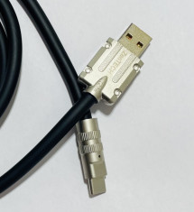 Cablu tip c incarcare rapida ZenTech 120W 6Amperi Silicon Liquid , 1 metru negru foto