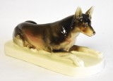 Caine Ciobanesc German din portelan Royal Dux Cehoslovacia - Art Deco - dimensiuni mari