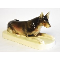 Caine Ciobanesc German din portelan Royal Dux Cehoslovacia - Art Deco - dimensiuni mari