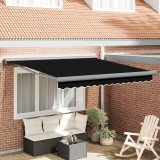 Marchiză retractabilă automată vidaXL neagră 300x250 cm