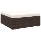 VidaXL Taburet modular, 1 buc., maro, poliratan, cu pernă