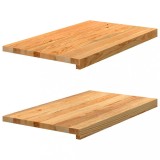 VidaXL Pervaz 2 buc lemn masiv de maro deschis 70x40x2 cm