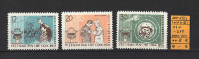 Timbre Vietnam, 1962 | Vizita cosmonautului Gherman Titov - Cosmos | MNH | aph foto