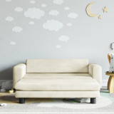 Canapea pentru copii cu taburet crem 100x50x30 cm catifea GartenMobel Dekor, vidaXL