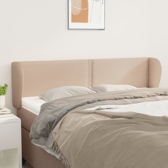 vidaXL Tăblie pat cu aripioare cappuccino 147x23x78/88cm piele eco 3117099