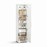 Cumpara ieftin Dulap Multifunctional Adore Diamond, 8 rafturi, Usa reversibila, Alb 50 x 187 x 35 cm