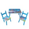 Set masuta cu doua scaune pentru copii, din MDF, albastru , 59x39x40 cm