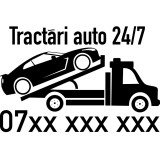 Sticker Tractari Auto 24 7 Personalizat cu Numar de Telefon , Reclama Auto Premium