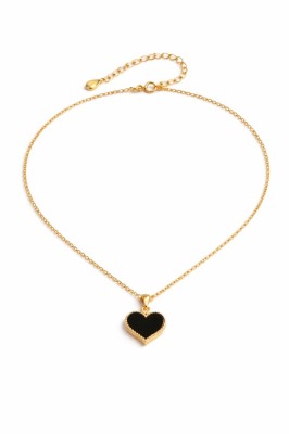 Lantisor auriu Black Heart foto