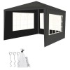 Pavilion Gradina 3x3m Gri, 3 Pereti Laterali cu Ferestre, Iso, Cort Protectie Soare/Ploaie, 9mp