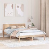 Cadru de pat single din lemn de pin Natural Lemn de pin solid