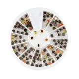 Decorațiuni nail art &ndash; strasuri rotunde 3mm - ramă metalică, INGINAILS