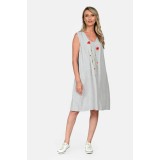 Rochie Dama, Eranthe, V-Neckline, cu Pictura Realizata Manual V341 - L
