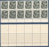 ROMANIA Ardealul de Nord 1945 Oradea I bloc de 12 timbre cu sursarj 1P pe 1f tip I &amp; II MNH