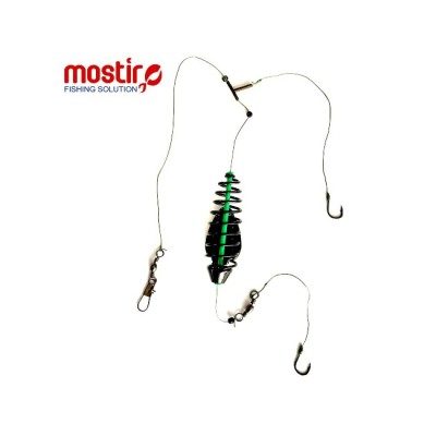 Montura Mostiro Arc Vopsit cu Teu, Plumb Lateral, Fir Textil, 2 Carlige Nr.2 foto