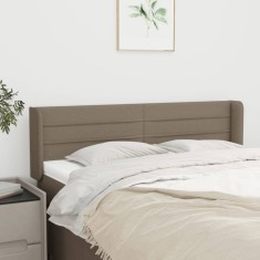 vidaXL Tăblie de pat cu aripioare gri taupe 147x16x78/88 cm textil 3118910