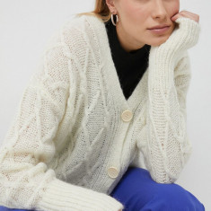 United Colors of Benetton cardigan din amestec de lana femei, culoarea bej, light