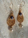 B125. Cercei crosetati Marmaris, tortite GoldFilled, Lux, Nunta, Ziua ta, Love, RavariuArt